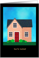 Housewarming, Open House Invitation, Stippled House card