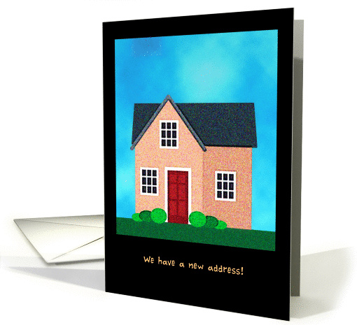 We've Moved, New Address, Stippled House card (883847)