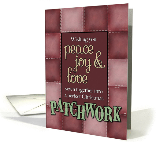Peace Love Joy, Christmas Patchwork Quilt card (886543)