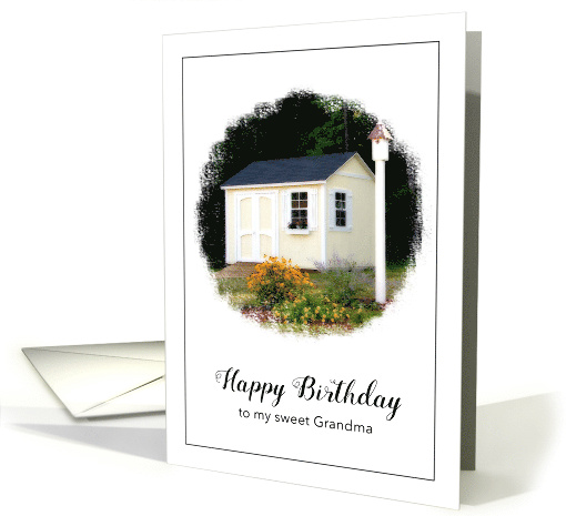 Happy Birthday Grandma, Perennial Garden and Cottage Shed card