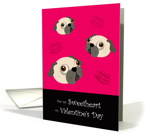 Sweetheart Valentine's Day, Pugs and Kisses card (889854)