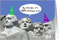 Birthday for Her on President’s Day, Mount Rushmore card