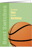 Son Birthday card, Best Wishes/Swishes, Basketball card