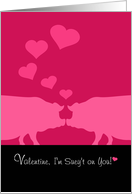 Valentine, I’m Sweet On You, Pink Pigs and Hearts card