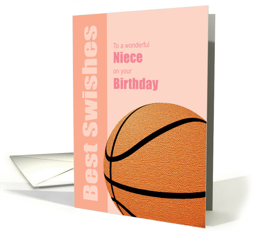 Niece Birthday Card, Best Wishes/Swishes, Basketball card (891718)