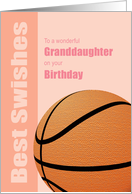 Granddaughter Birthday Card, Best Wishes/Swishes, Basketball card