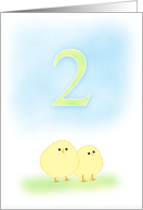 Two Year Old Birthday, 2 Cute Chicks Card