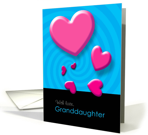 Valentine's Day With Love Granddaughter, Twisted Hearts card (894980)