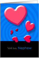 Valentine’s Day With Love Nephew, Twisted Hearts Card