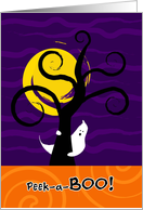 Halloween Peek A Boo with Spooky Ghost and Tree Card