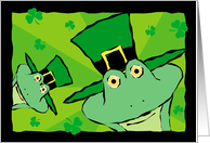 Happy St. Patrick’s Day, Funny Green Frogs card