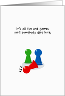 Injury Get Well, Fun and Games Humorous Card