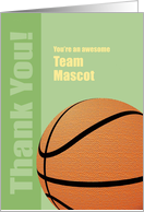Thank You Basketball Team Mascot Card