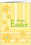 Happy Easter, Stripes & Daisies Card
