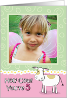 Holy Cow You’re 5 Birthday Customizable Photo Card