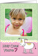 Holy Cow You’re 7 Birthday Customizable Photo Card