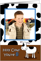 Holy Cow You’re 8 Cowhide BirthdayPhoto Card