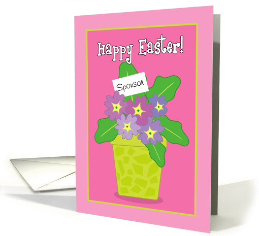 Happy Easter Sponsor Purple Violets card (913699)