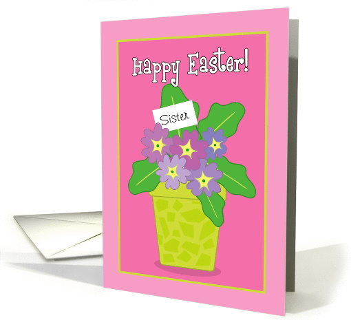 Happy Easter Sister Purple Violets card (913705)