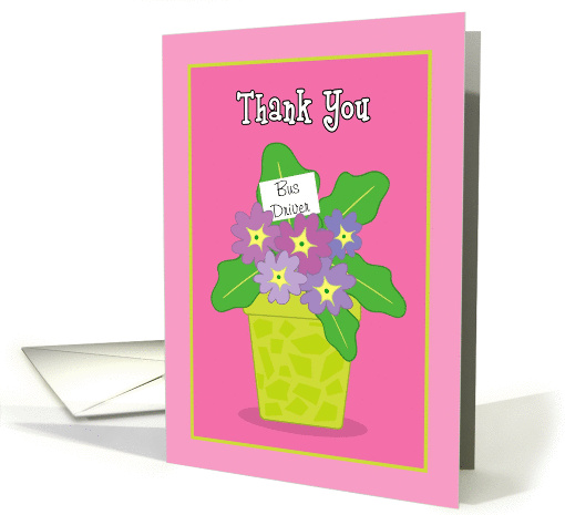Thank You School Bus Driver Purple Violets card (913849)