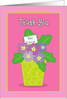 Thank You School Bus Driver Purple Violets Card