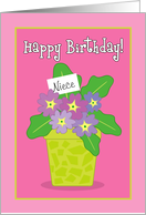 Happy Birthday Niece Purple Violets Card