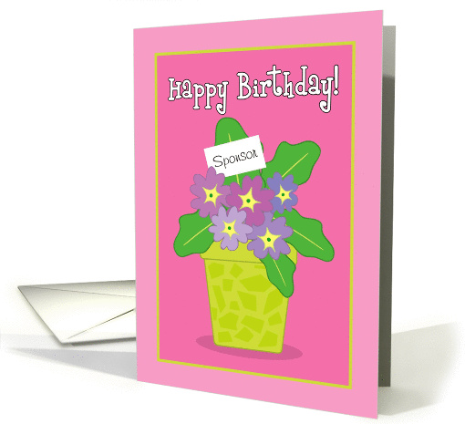 Happy Birthday Sponsor Purple Violets card (913856)