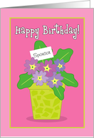 Happy Birthday Sponsor Purple Violets Card