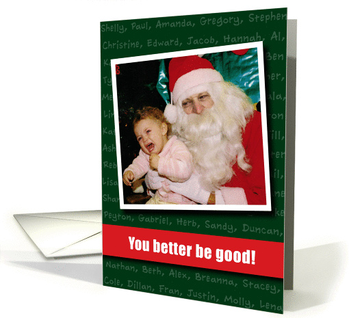 Humorous Santa's Naughty List Christmas card (914353)