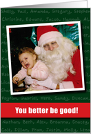 Humorous Santa’s Naughty List Christmas Card