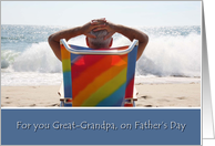 Father’s Day, Great Grandpa, Man Watching Waves Card