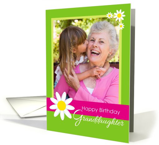 Happy Birthday Granddaughter Daisy Flower Customizable Photo card