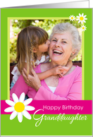Happy Birthday Granddaughter Daisy Flower Customizable Photo Card