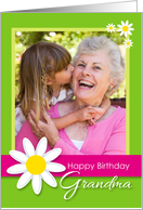 Happy Birthday Grandma Daisy Flower Customizable Photo Card