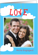 Love is in the Air Engagement Announcement Photo Card