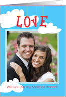 Maid of Honor Wedding Request Love in the Air, Photo Card