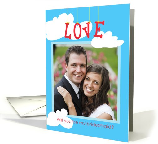 Bridesmaid Wedding Request Love in the Air, Photo card (926638)