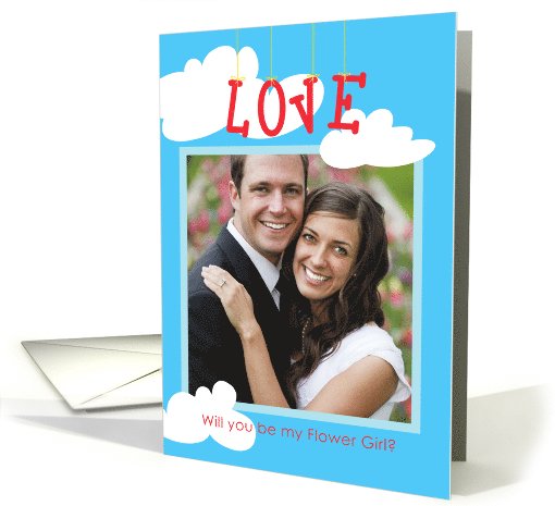Flower Girl Wedding Request Love in the Air, Photo card (926641)