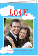 Ring Bearer Wedding Request Love in the Air, Photo Card