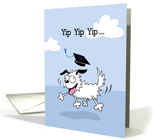 Congratulations Graduation Cute Yippee Dog card (930093)