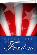 Fourth of July, Celebrate Freedom Graphic Flag Card
