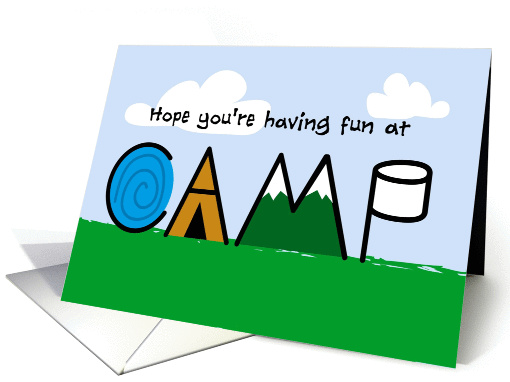 Thinking of You Summer Camp, Cute Illustrated Letters card (930839)
