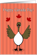 Canada Day, Canadian Goose on Stripes Card