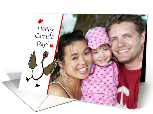 Canada Day Customizable Photo Card with Happy Goose card (931411)