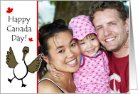 Canada Day Customizable Photo Card with Happy Goose card