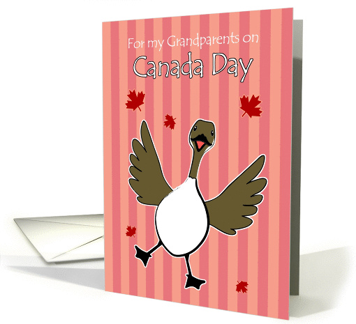 Canada Day, Grandparents, Happy Canadian Goose Maple Leaf card