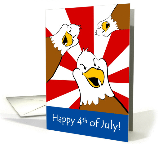 4th of July Cartoon Eagle on American Flag card (932495)