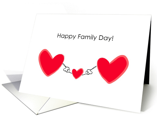 Family Day, Red Hearts Holding Hands card (932949)