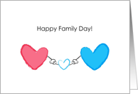 Family Day, Hearts Holding Hands with Son Card