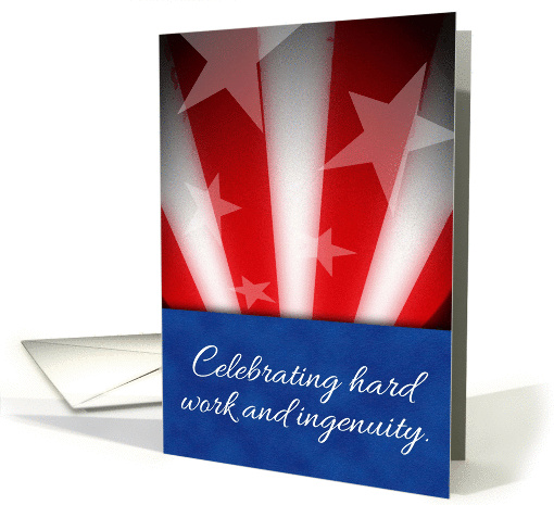 Labor Day, Hard Work & Ingenuity, American Flag card (936697)